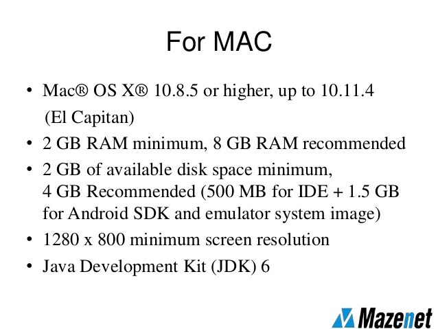 android emulator for mac 10.8.5